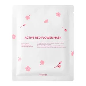Hyggee ACTIVE RED FLOWER MASK textilná maska na tvár 35ml